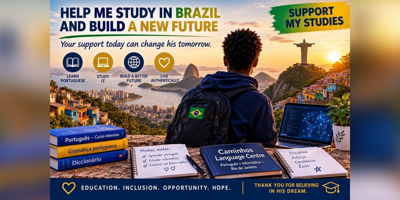 HELP ME START A NEW LIFE THROUGH EDUCATION IN BRASIL 🇧🇷