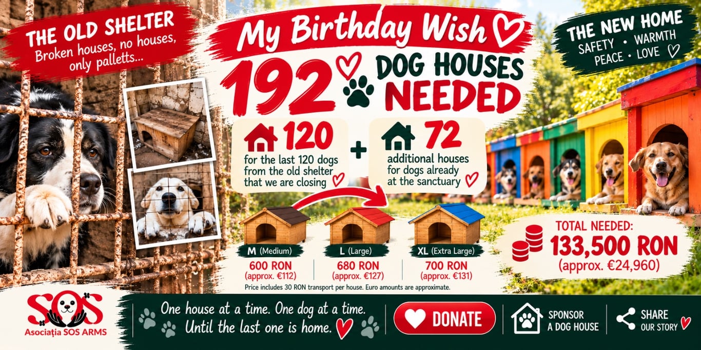 120 Dog Houses to Leave the Old Shelter Forever, 72 for Those Already Home!