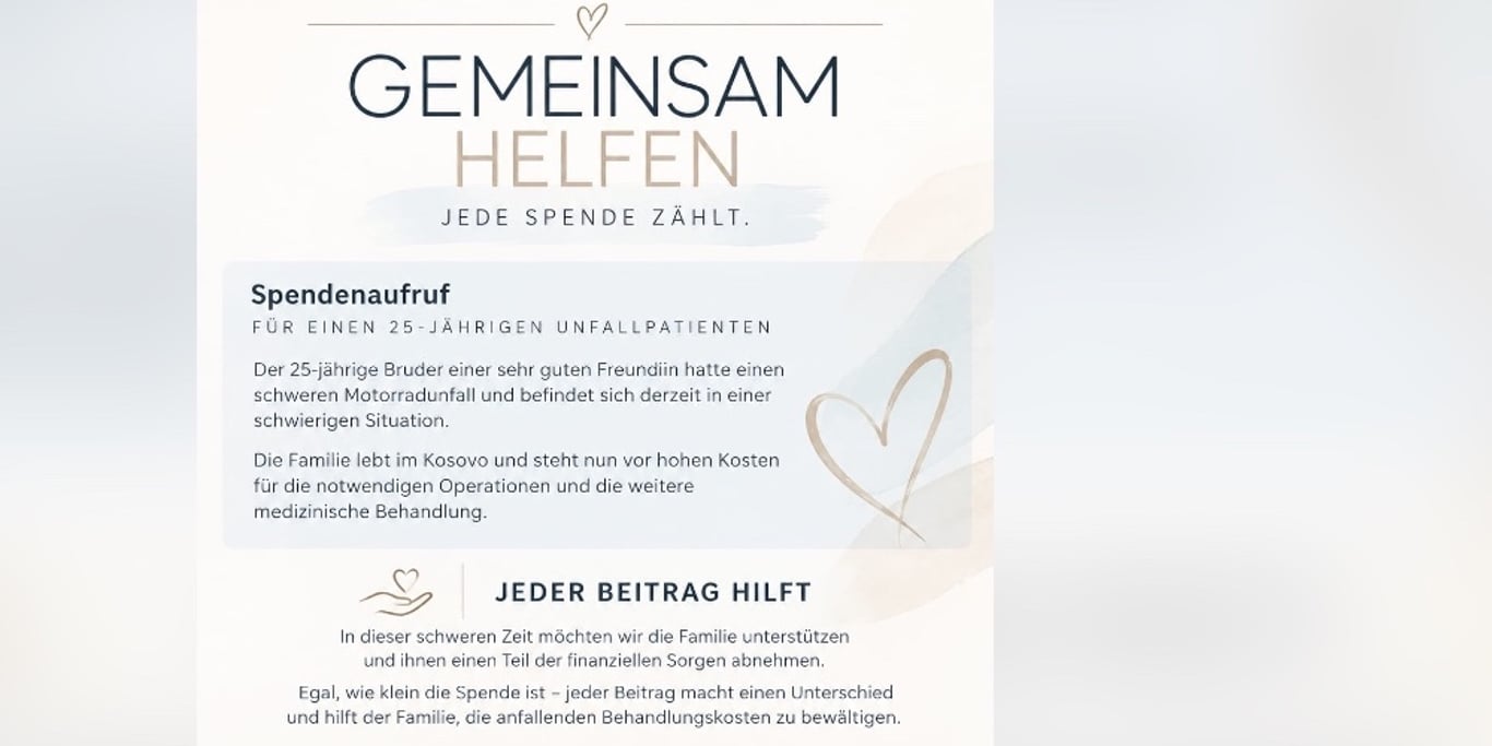 Dringend - Operation für 25-jährigen Jungen