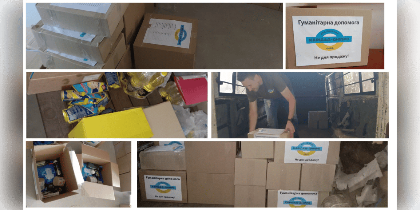 Humanitarian aid (food and hygiene kits)