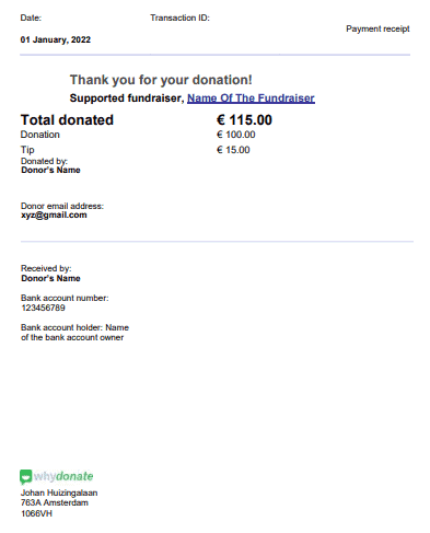 Donation Receipt - WhyDonate