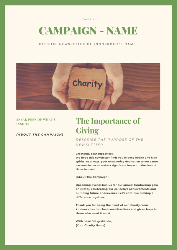 nonprofit newsletter examples