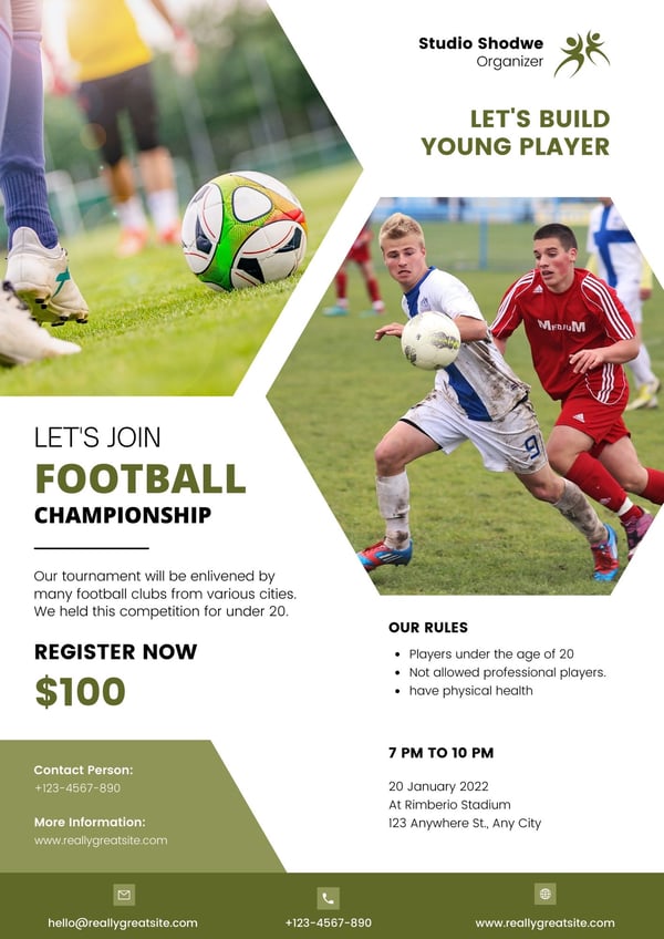 Šablona pro fundraiser Foootball 3