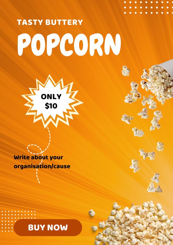 leták na sbírku popcornu